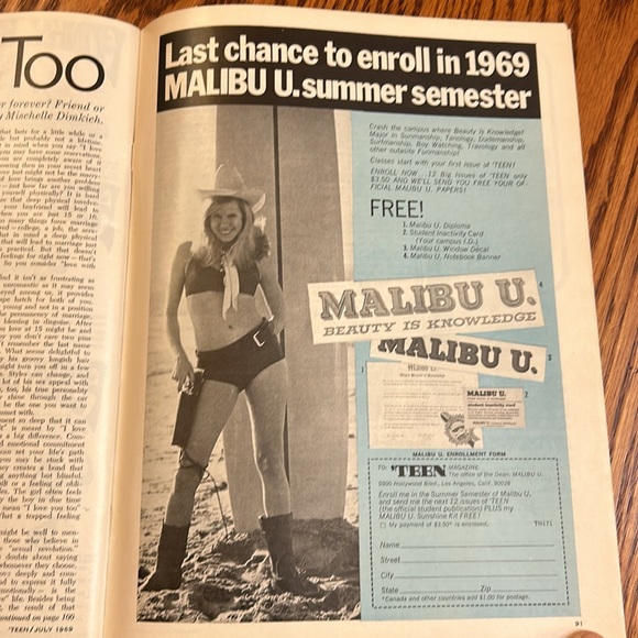 Vintage 1969 July TEEN Magazine - Basic Bodywork - Sex & Dating Special Topics - Picture 14 of 14